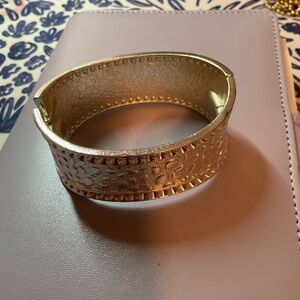 Gold Textured Cuff Bracelet - Elegant Women’s Jewelry